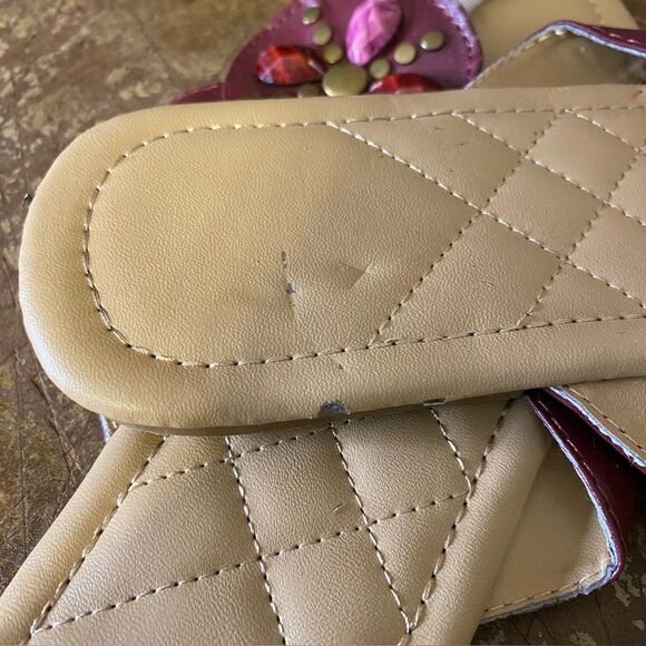 Colorful Summer Flip Flops Size Medium 7 - 8 Two Pair Summer Sandals Beaded - Picture 8 of 8